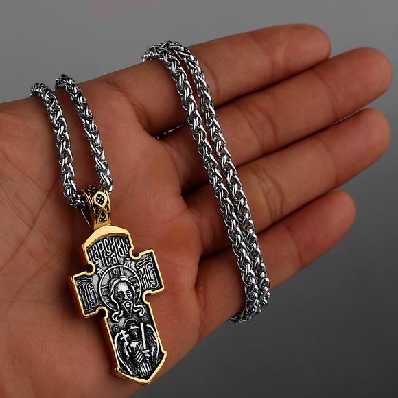 Vintage Catholic Cross Christian Faith Stainless Steel Unisex GP1231500 - Picture 1 of 6